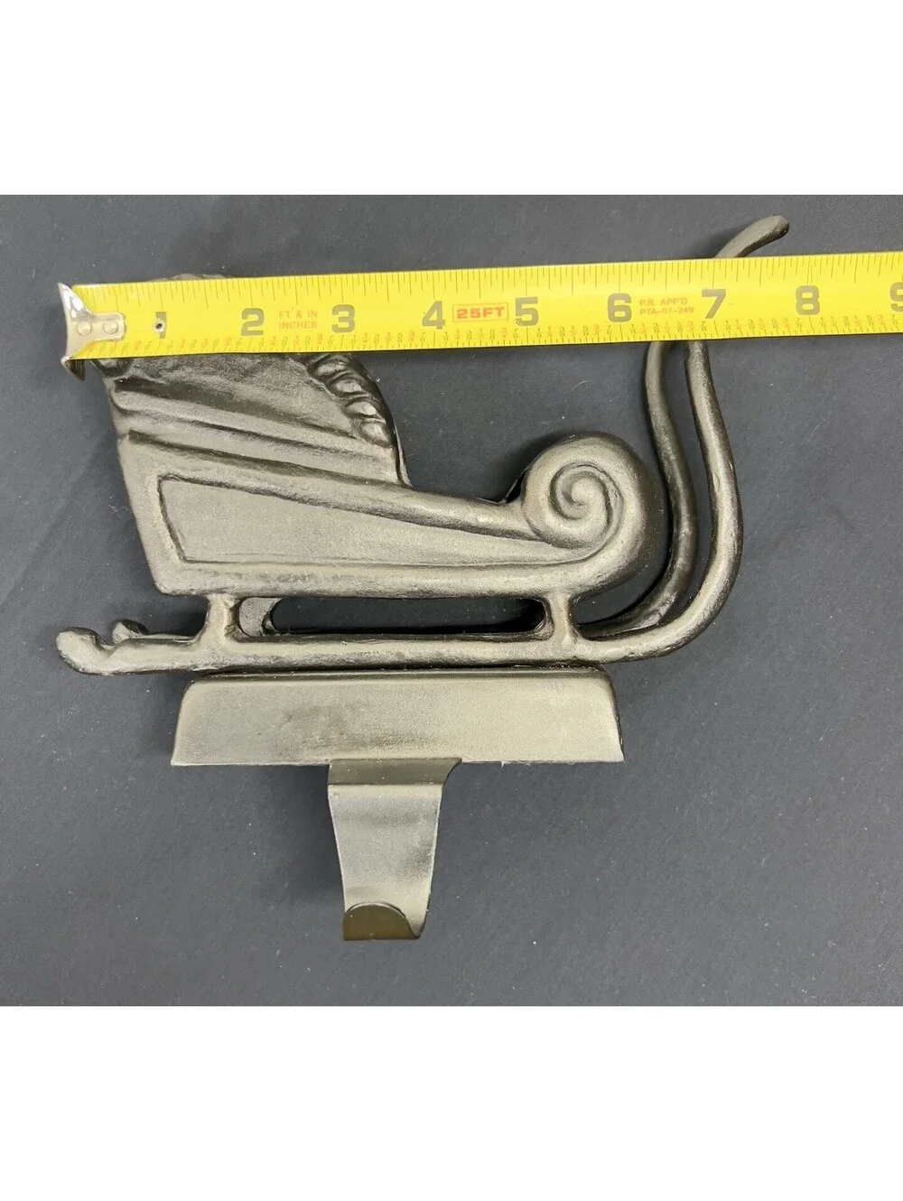 Pottery Barn Christmas Santa’s Sleigh Bronze Finish Stocking Holder, Heavy!